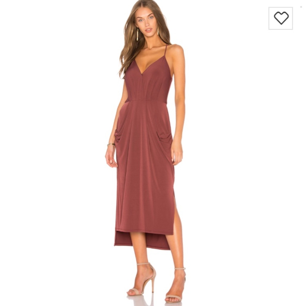 BCBGeneration Slit Midi Faux Wrap Dress